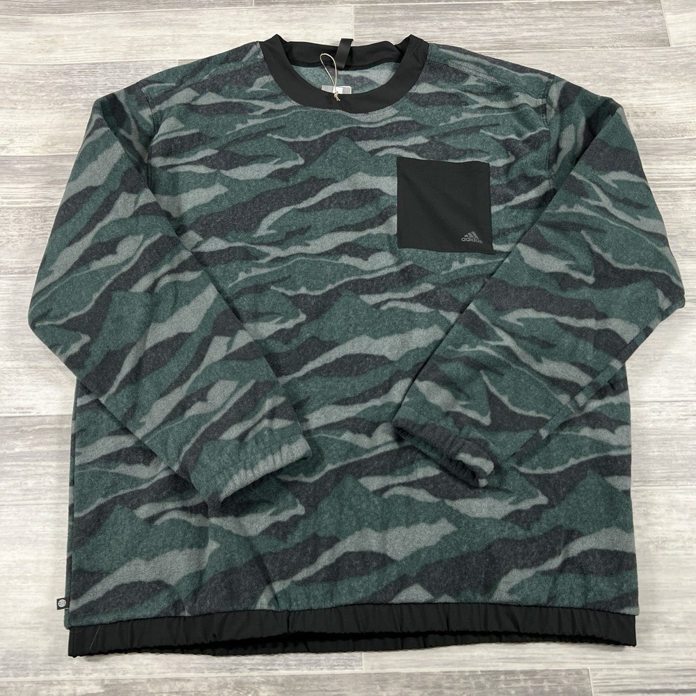 Adidas Camo Crewneck Golf Jumper Texture-Print Sweatshirt Men's XL HF6523 NWT